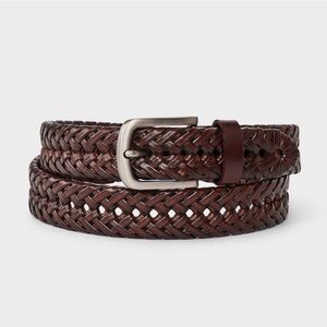 Goodfellow & Co Brown Braided Imitation Brown Leather Belt